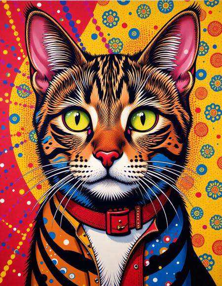 p0p_r0y,  a pop-art painting of exotic cat on Tensor.Art