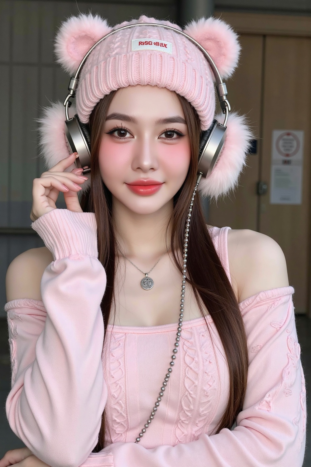 This is a highly detailed,  high-resolution photograph of a young woman with an East Asian appearance,  likely of Korean d...