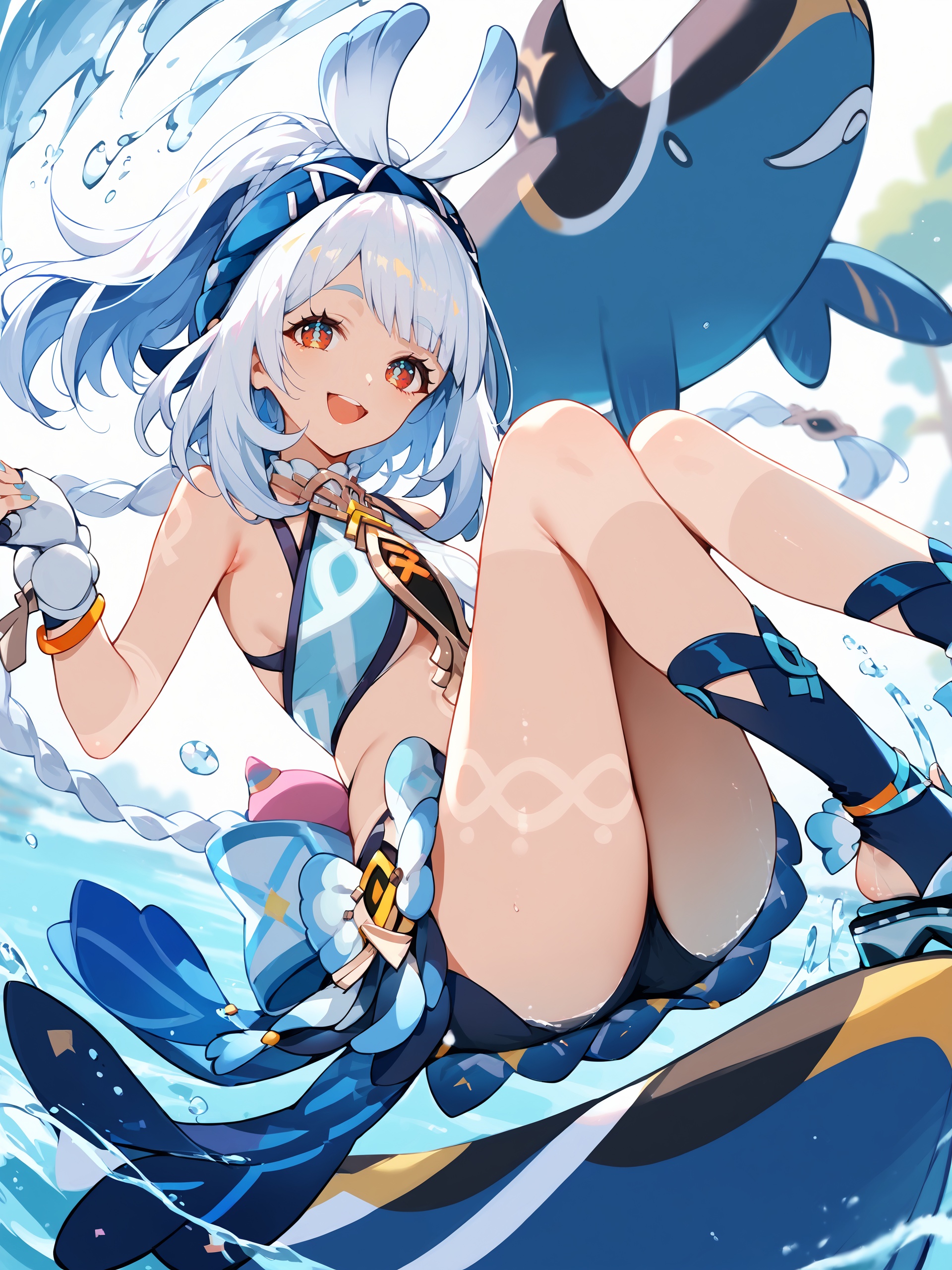 1girl,  mualani \(genshin impact\),  fingerless gloves on Tensor.Art