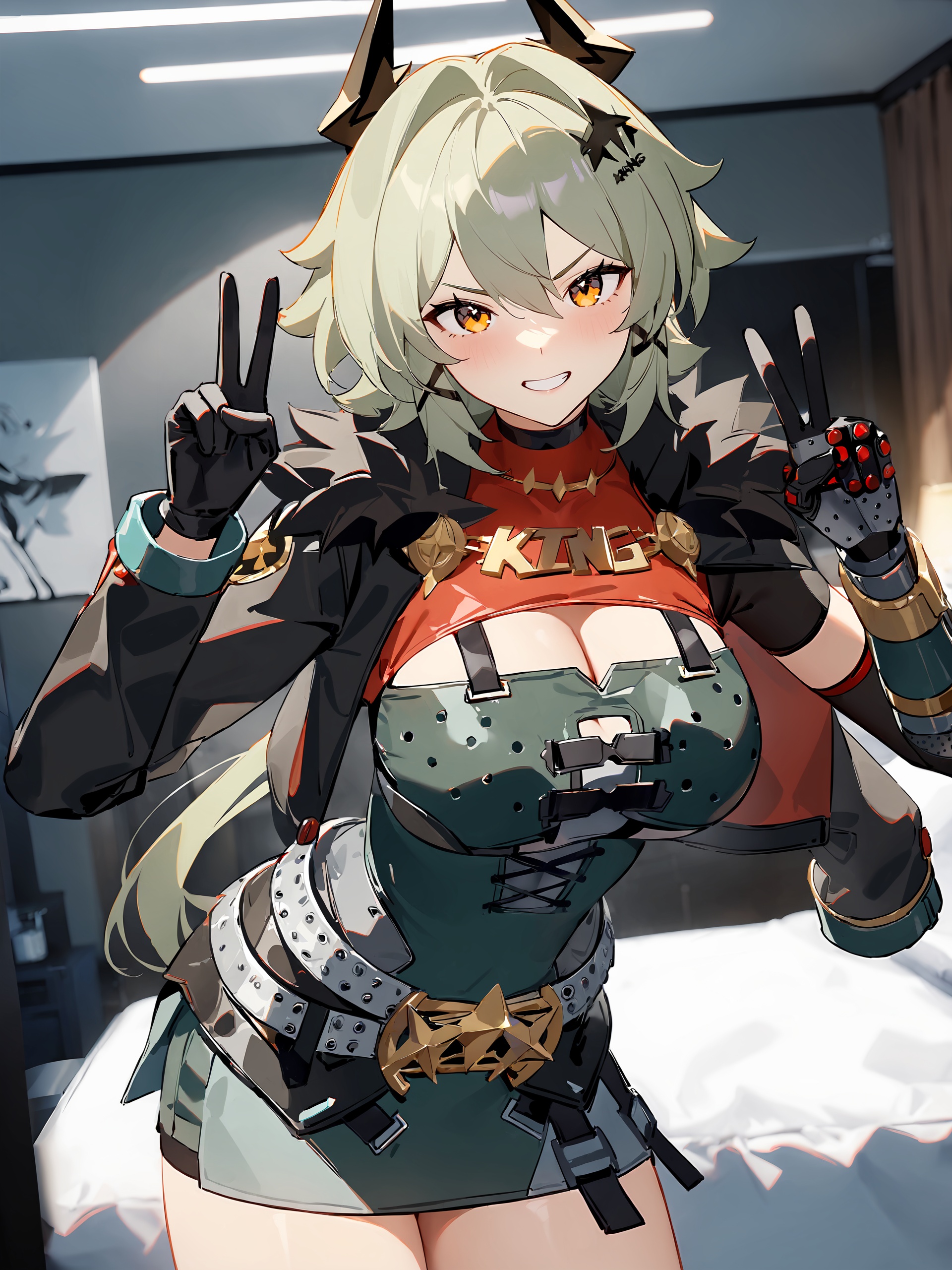 1girl,  caesar king \(zenless zone zero\),  horns on Tensor.Art