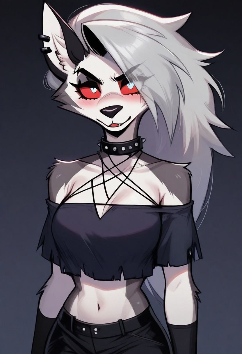 1girl,  LoonaIllustriousV1Hellhound,  furry female on Tensor.Art
