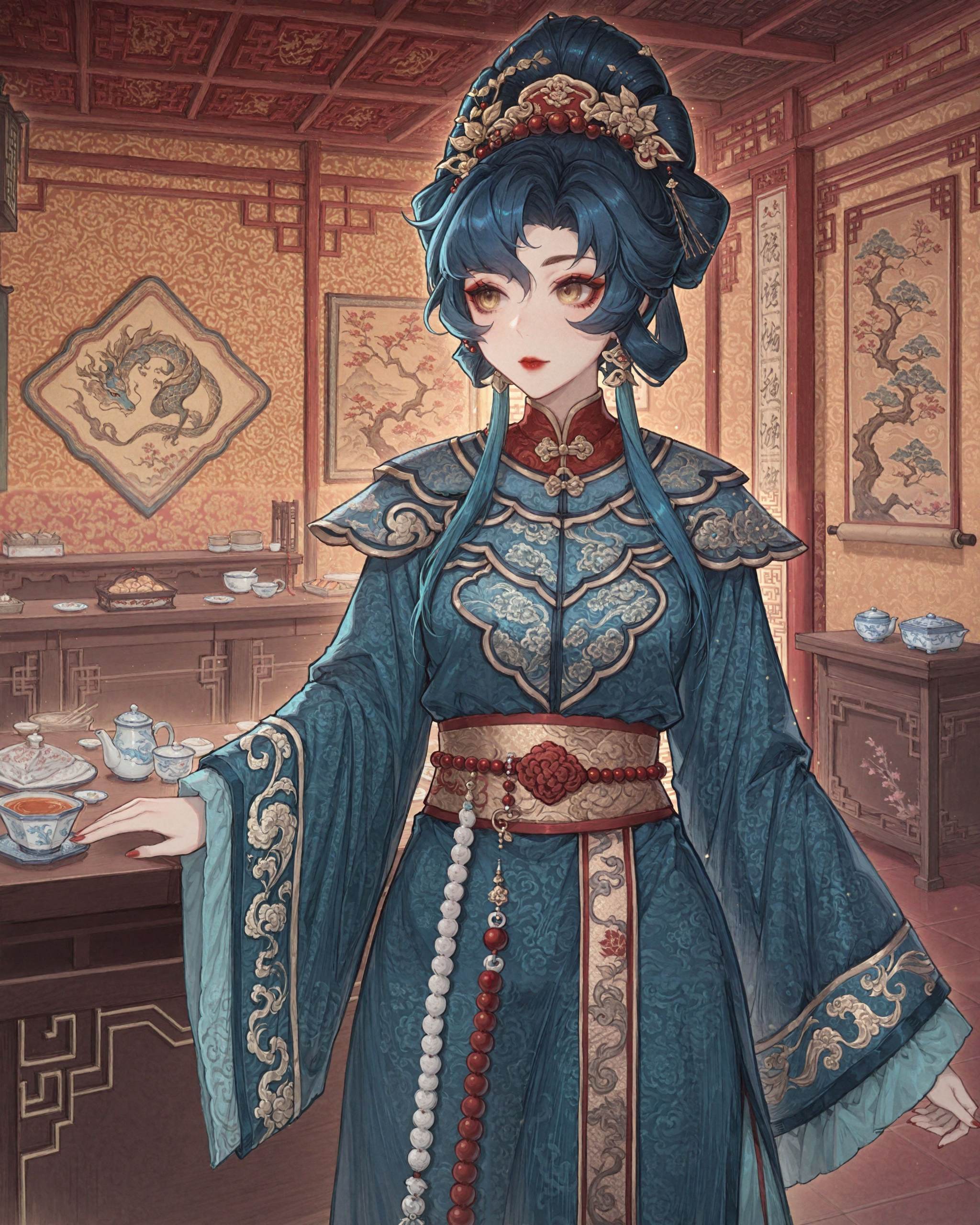 1girl,  yunjian,  blue hair on Tensor.Art
