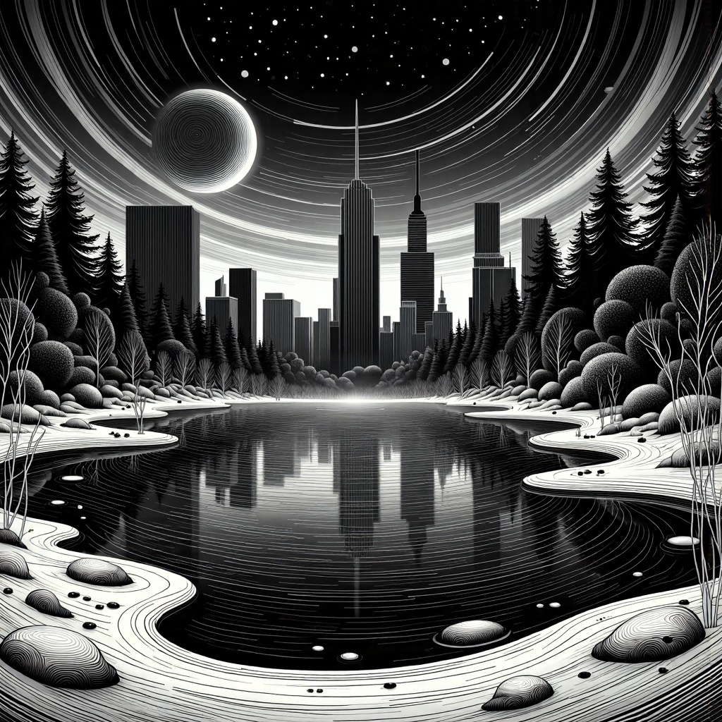 monochrome,  lineart,  dark on Tensor.Art