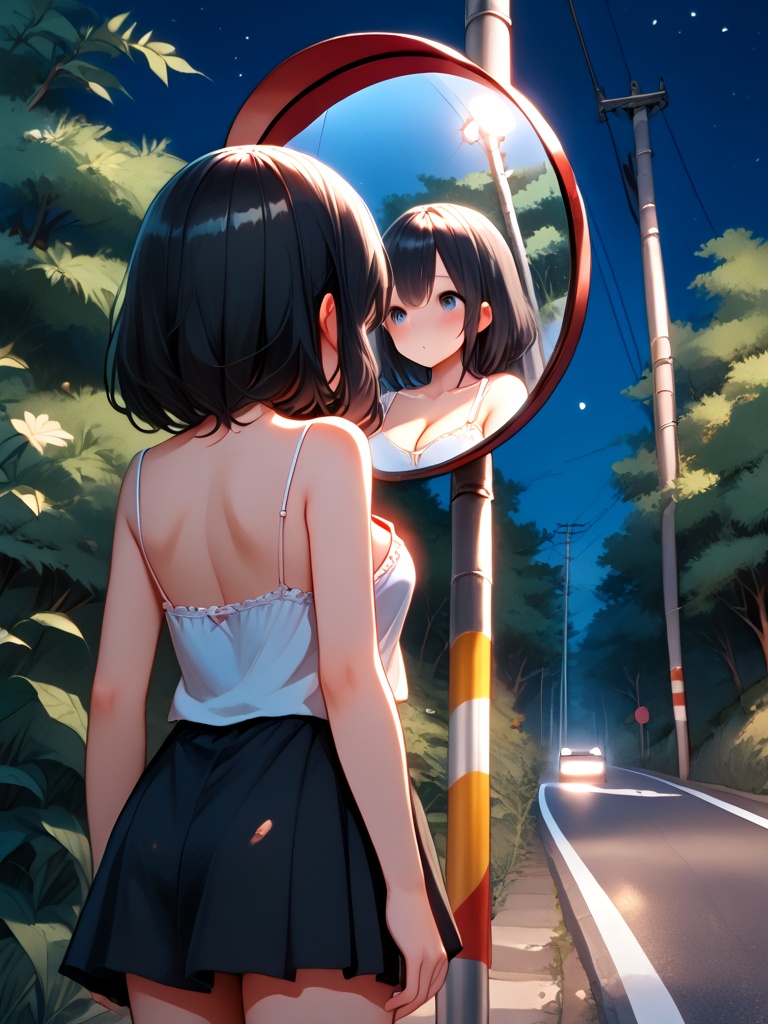 score_9,  source_anime,  convex mirror on utility pole on Tensor.Art