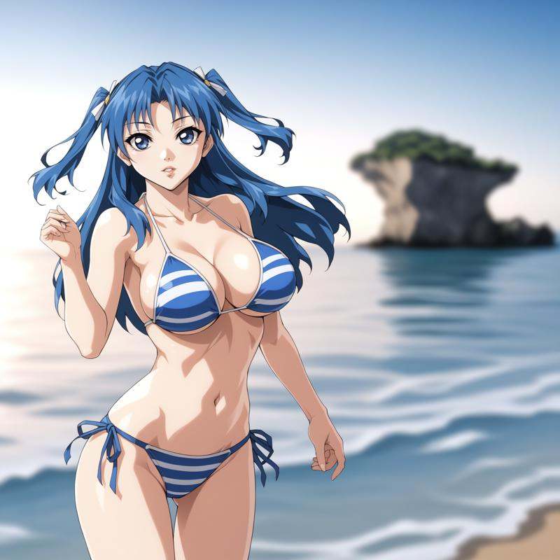 ocean,  blurred background,  parted lips on Tensor.Art
