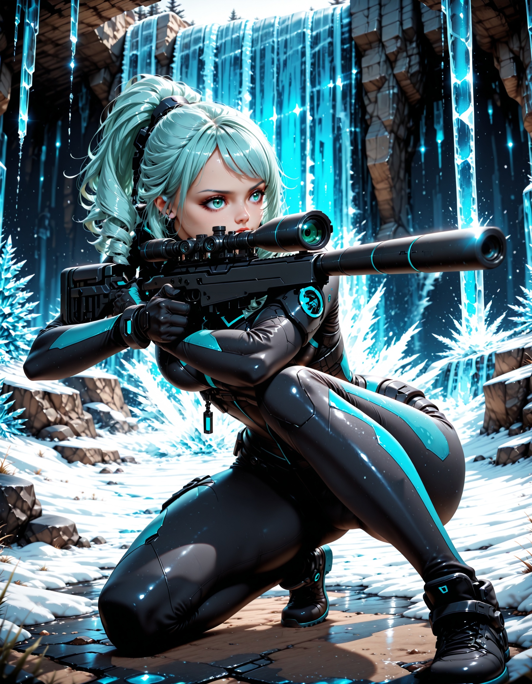 1girl,  solo,  cyan hair on Tensor.Art