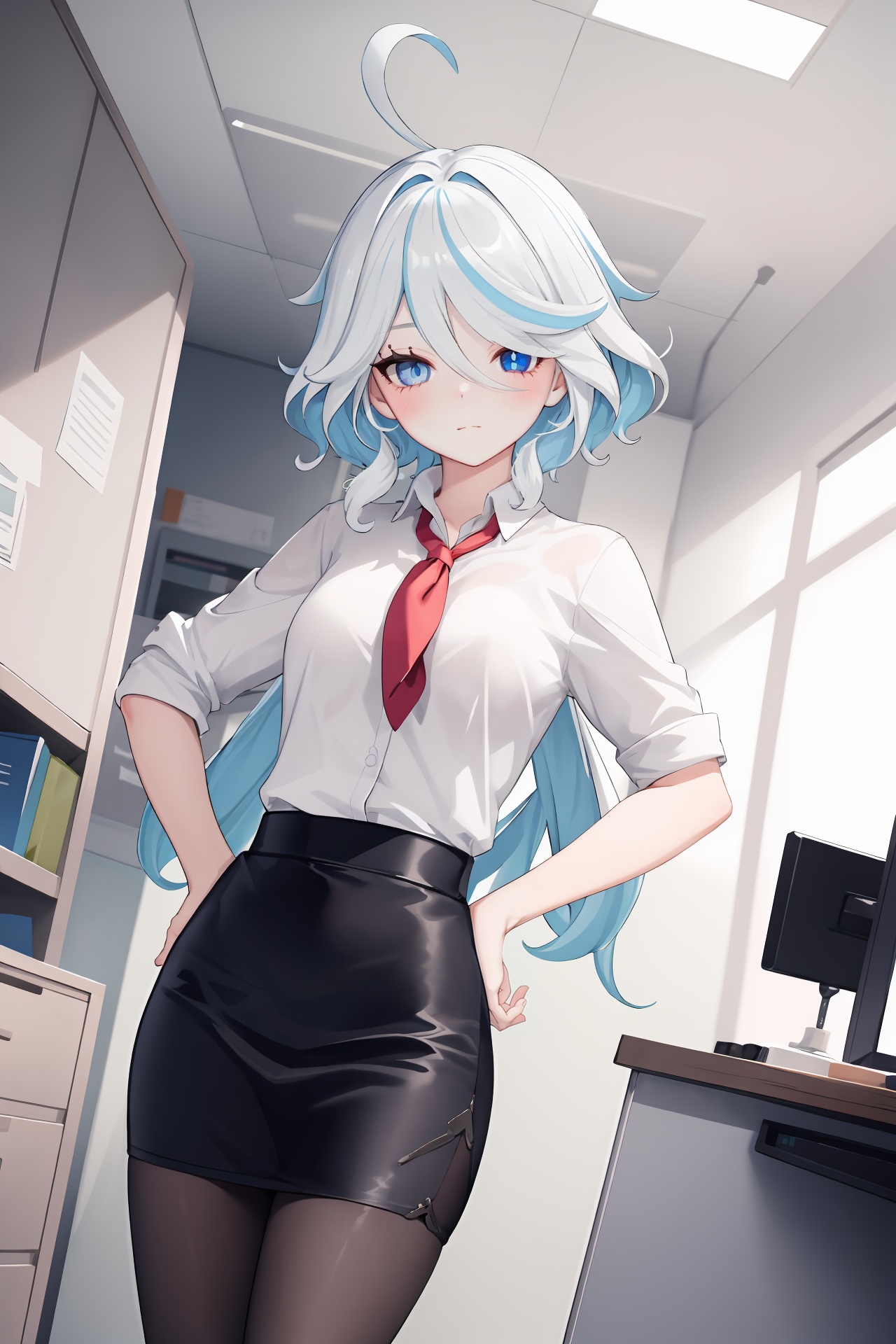 1girl,  furina \(genshin impact\),  heterochromia on Tensor.Art