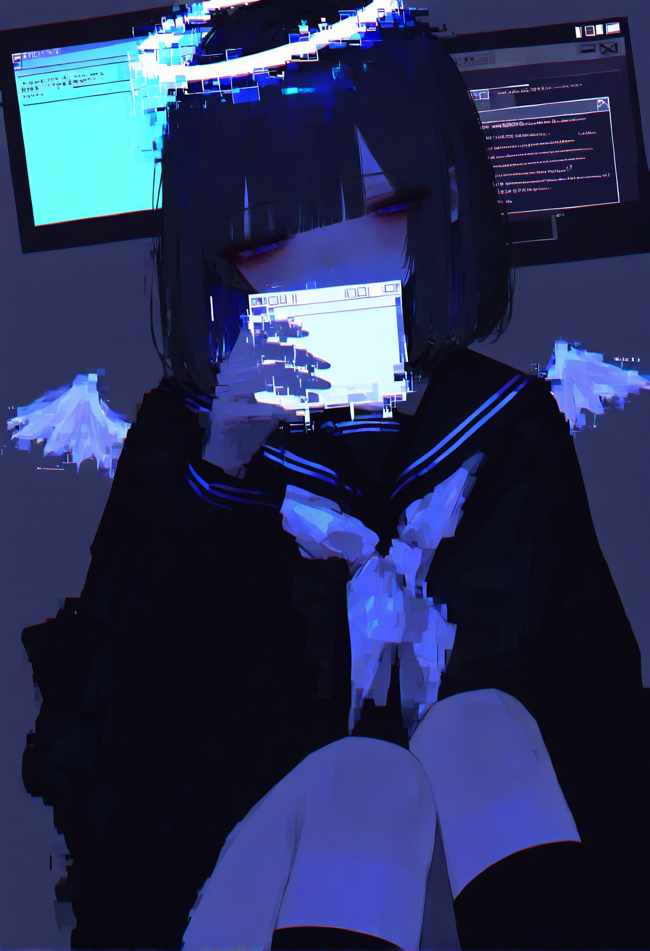 748cmstyle,  1girl,  glitch on Tensor.Art