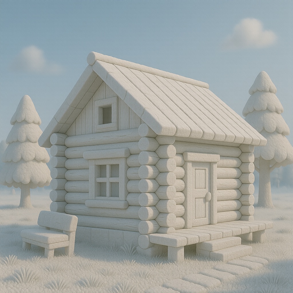 white styr0f04m log cabin on Tensor.Art