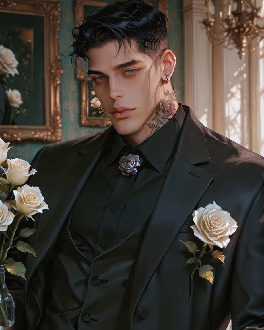 male focus,  solo,  mature on Tensor.Art