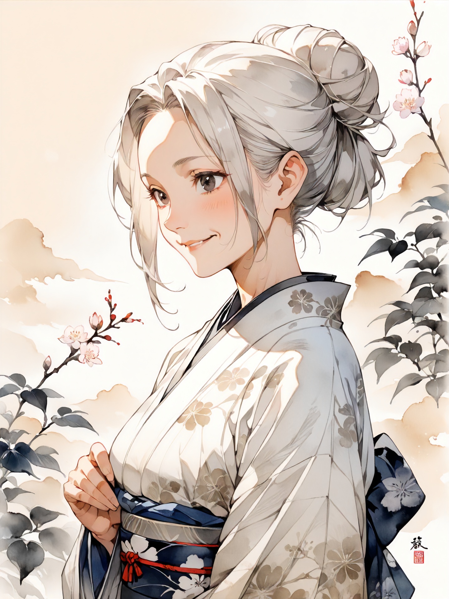 Masterpieces,  sumi-e,  watercolor washes on Tensor.Art