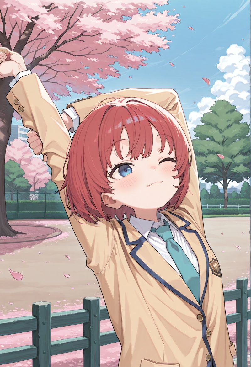 1girl,  red hair,  short hair on Tensor.Art