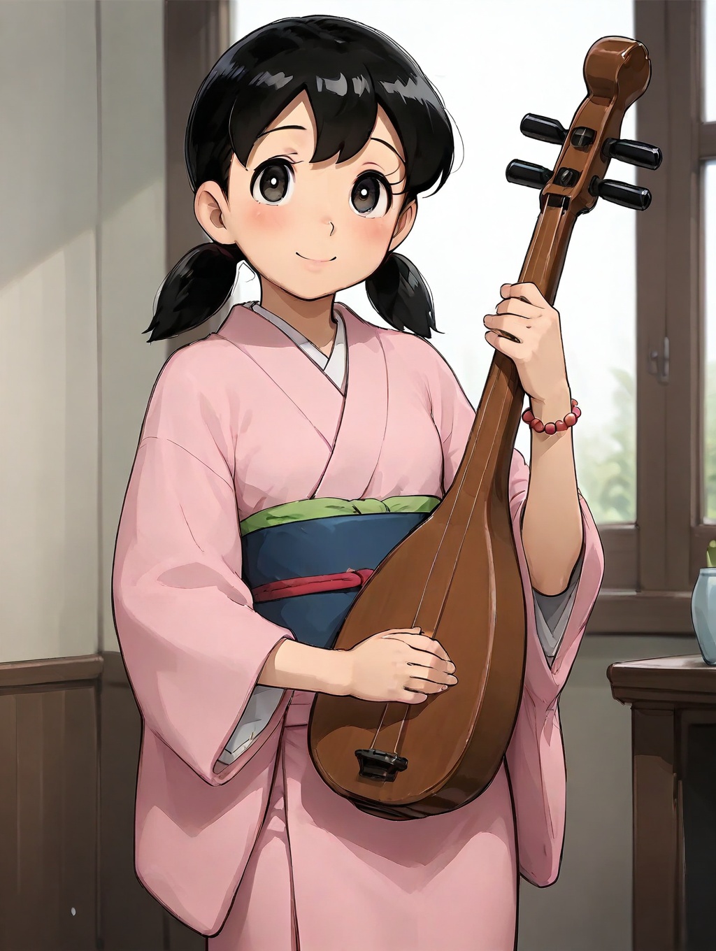 minamoto shizuka,  1girl,  black hair on Tensor.Art