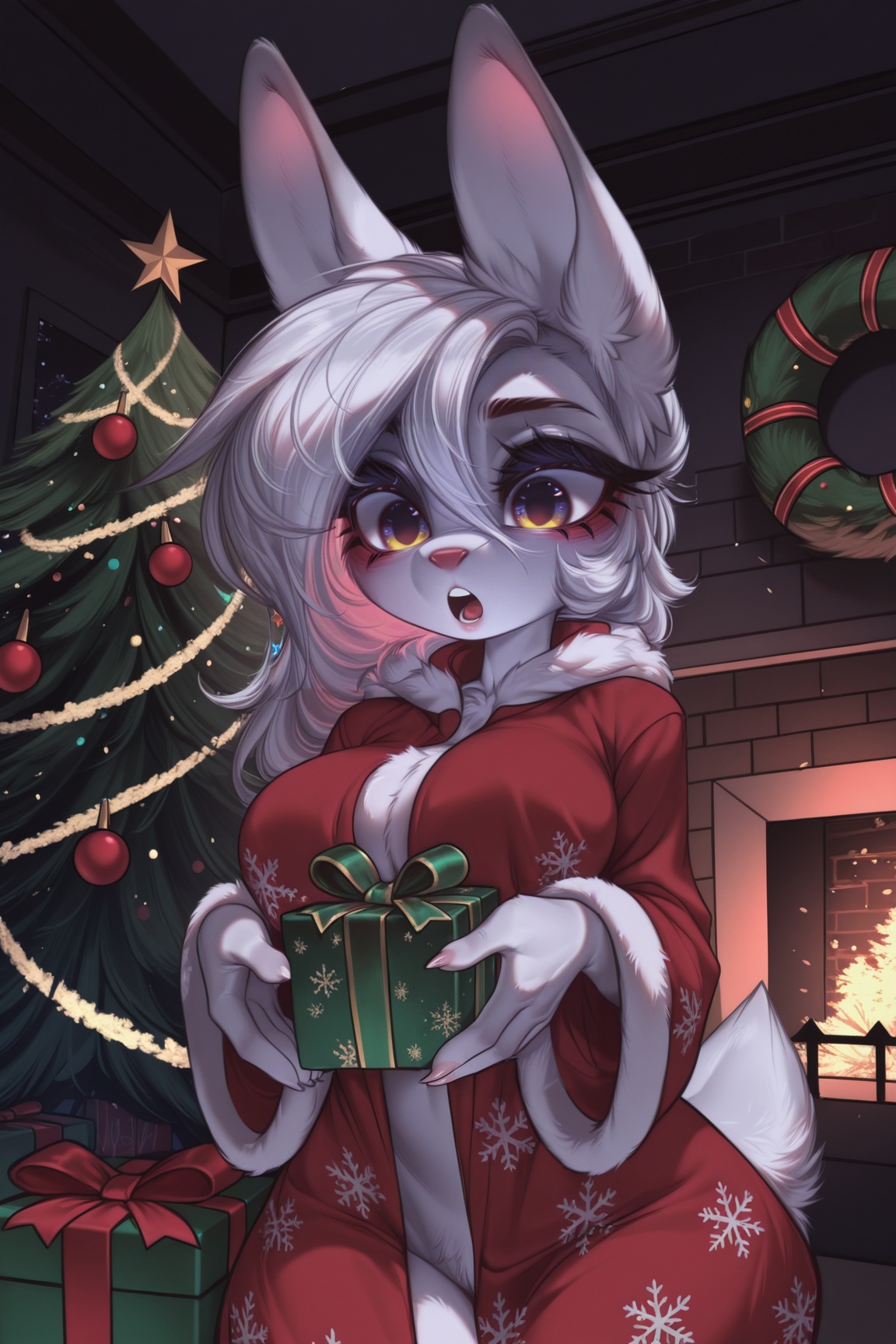 Solo,  anthro,  low-eared rabbit on Tensor.Art