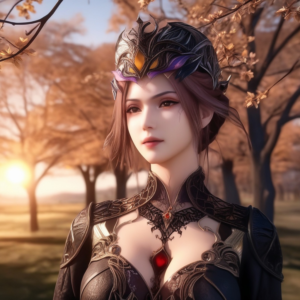 <lora:833-DA-XL-斗罗大陆-比比东-罗刹神:0.8>, (,1girl, ,best quality, ),,  ,, ultra realistic 8k cg,,masterpiece, (( , )), fiction,mole,  ,     ,see-through, lace, (cleavage),, (((, solo, sun, , bare_tree, )))