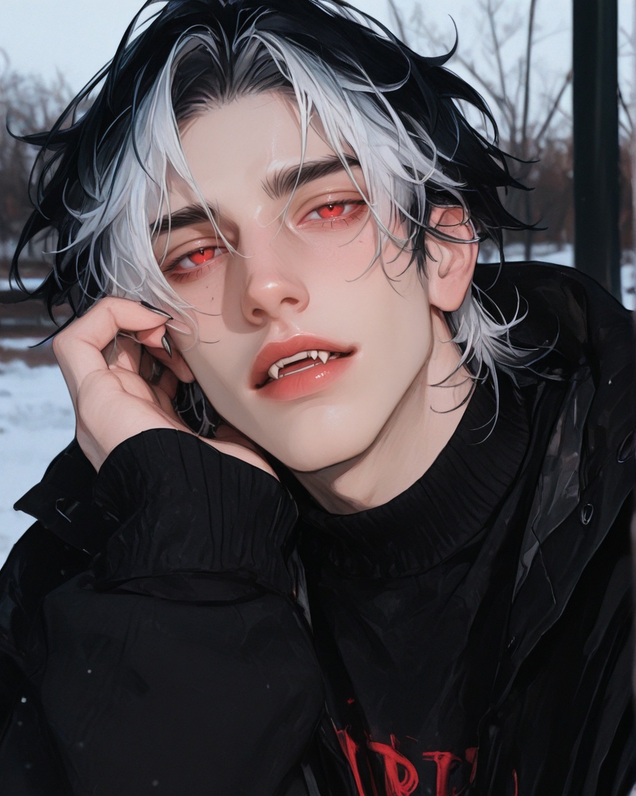 1boy,  black_hair,  black_sweater on Tensor.Art