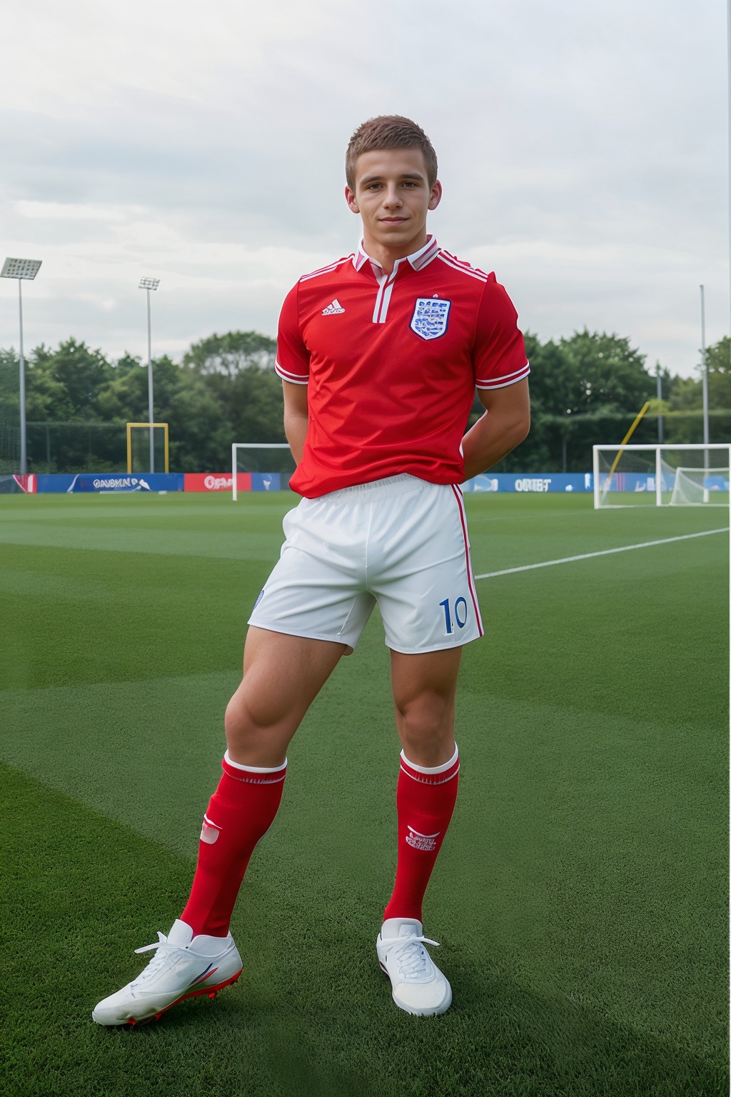 on a soccer field,  DaneDekota,  slight smile on Tensor.Art