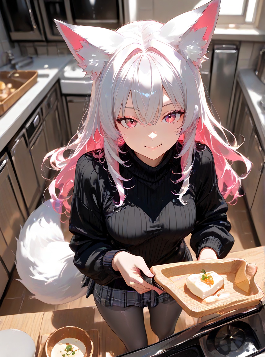 1girl,  fox girl,  fox ears on Tensor.Art