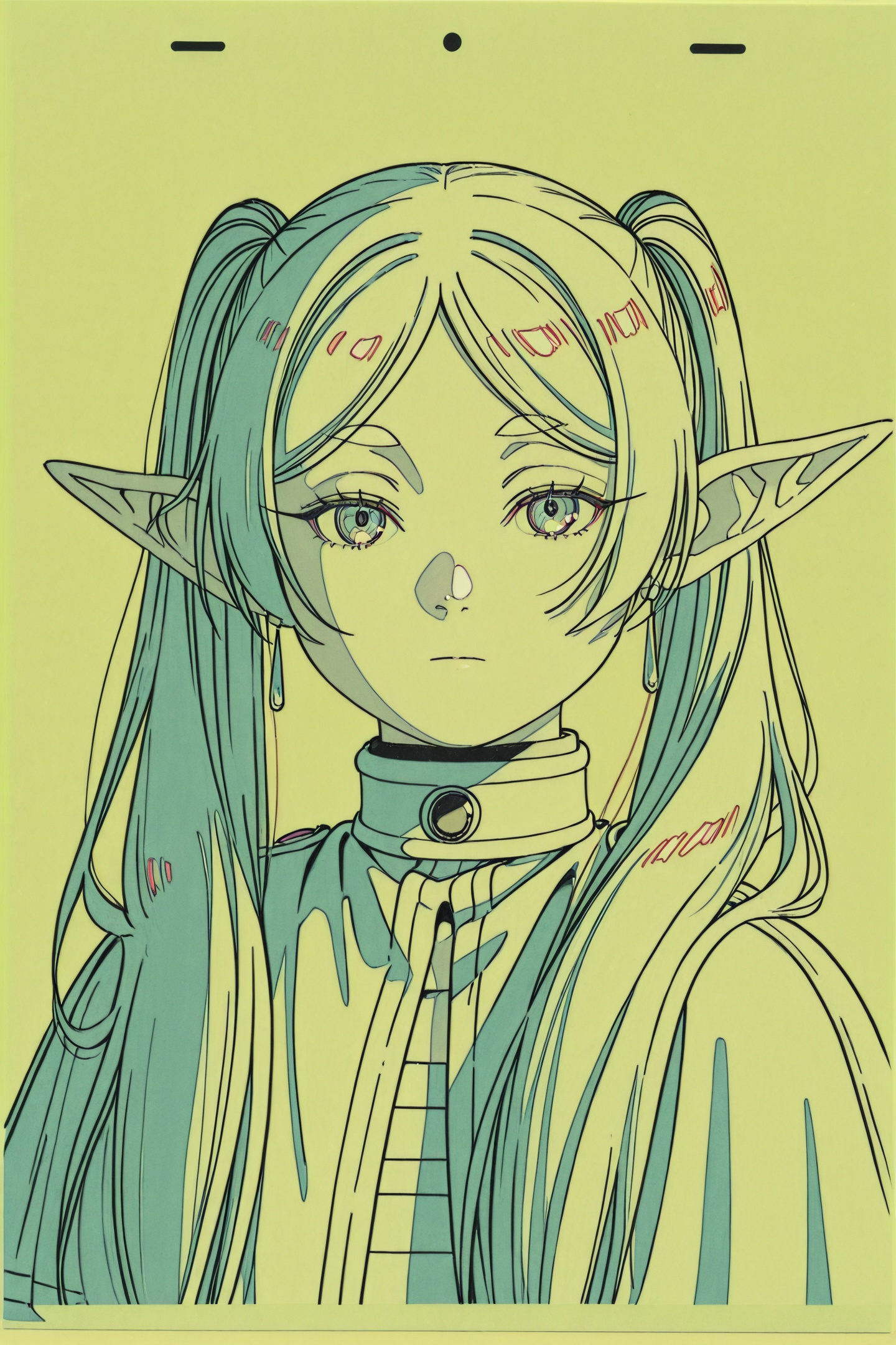 Colorful Line Art,  monochrome,  1girl on Tensor.Art