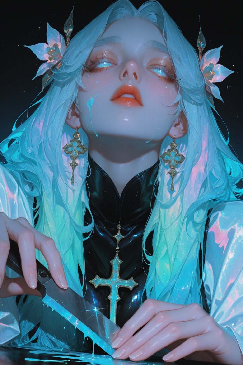 shiny skin,  shiny,  dynamic angle on Tensor.Art