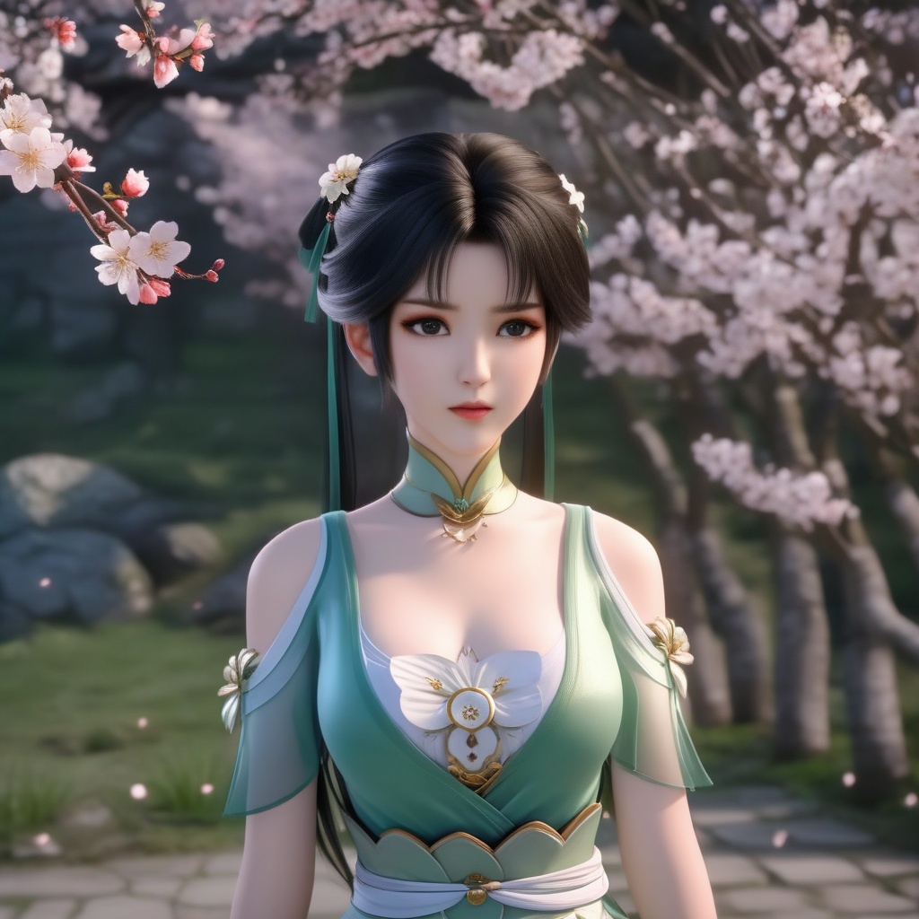 <lora:834-DA-XL-诛仙-碧瑶:0.8>, (,1girl, ,best quality, ),,  ,ultra realistic 8k cg,, ,masterpiece, (( , )),, ,   plum blossoms,    ,,  (cleavage),,  (), ,,