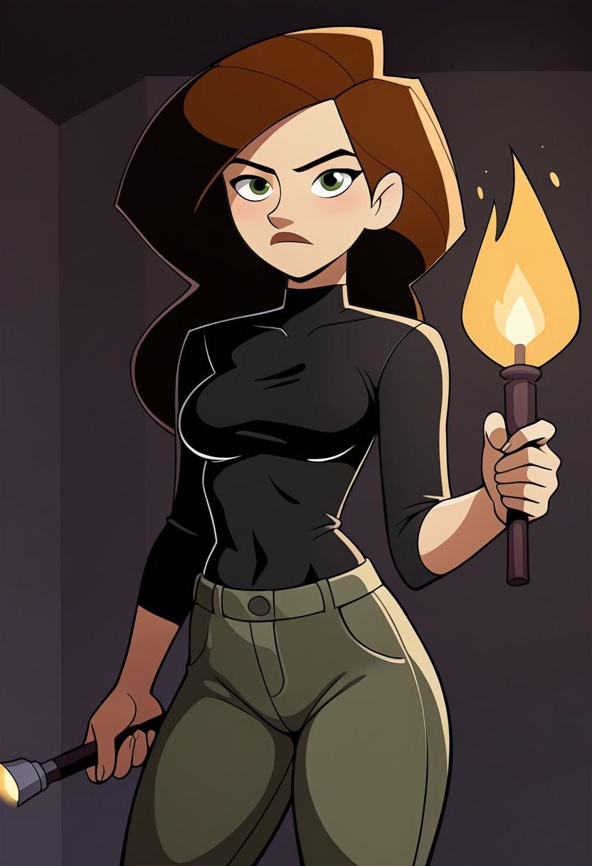 mangamaster,  kim possible,  black skintight shirt on Tensor.Art