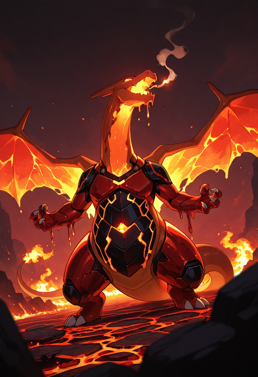 charizard neo-apocalypse ver.1charizard,  molten data wings,  firewall breath weapon on Tensor.Art