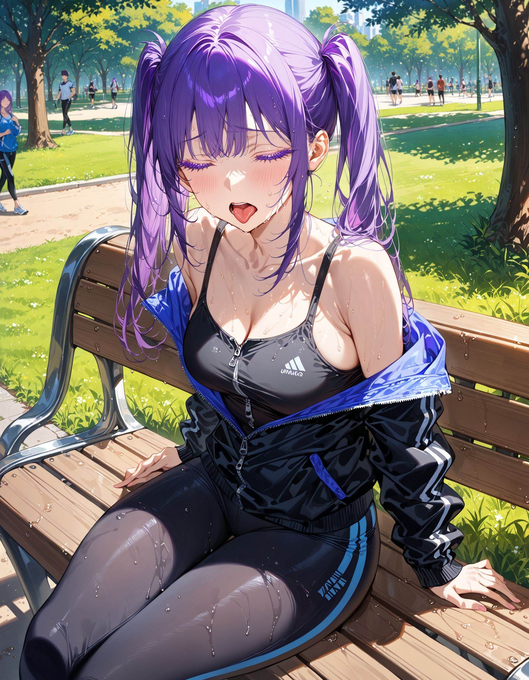 1girl,  twin tail,  purple hair on Tensor.Art