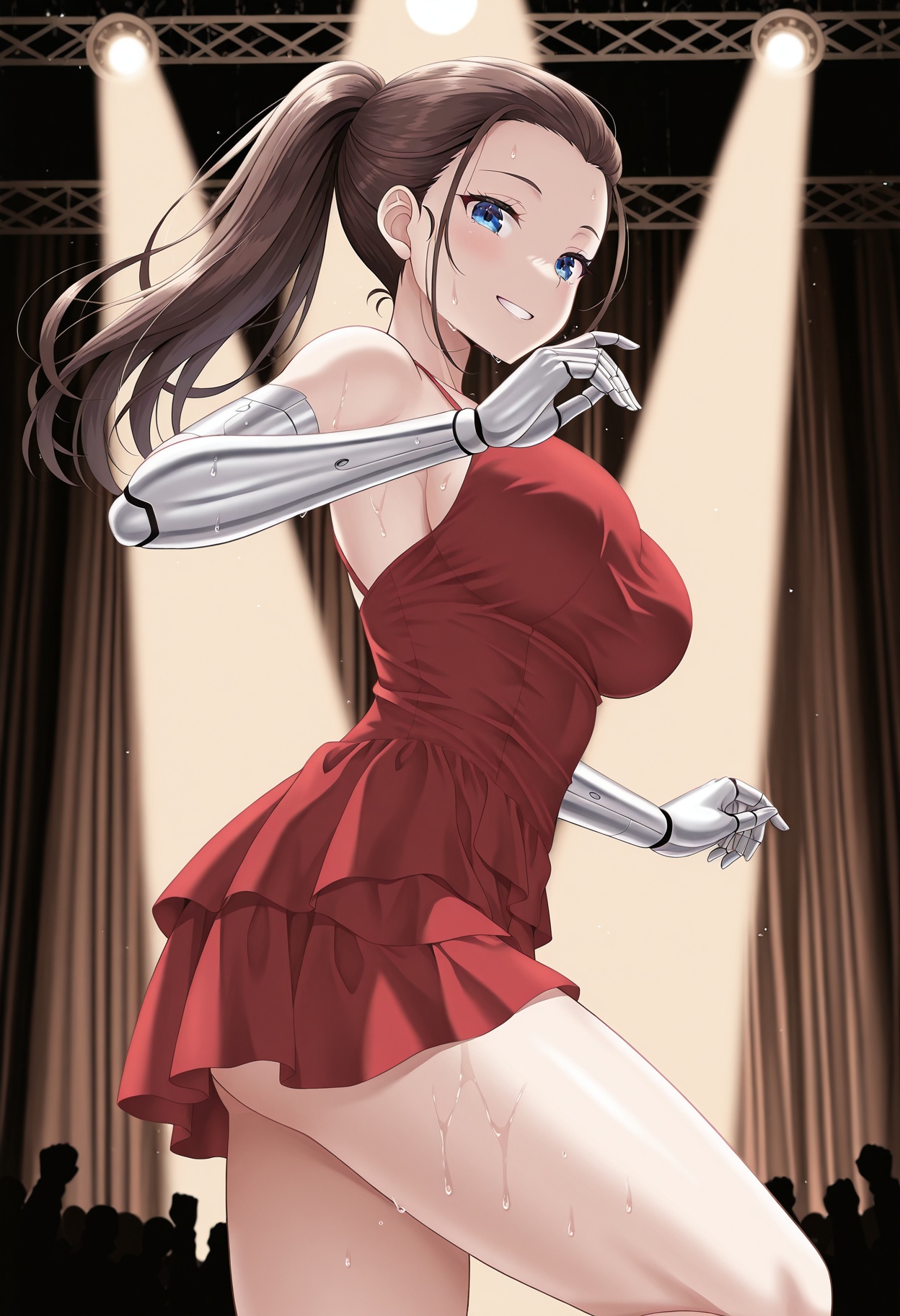 1girl,  dark brown hair,  blue eyes on Tensor.Art