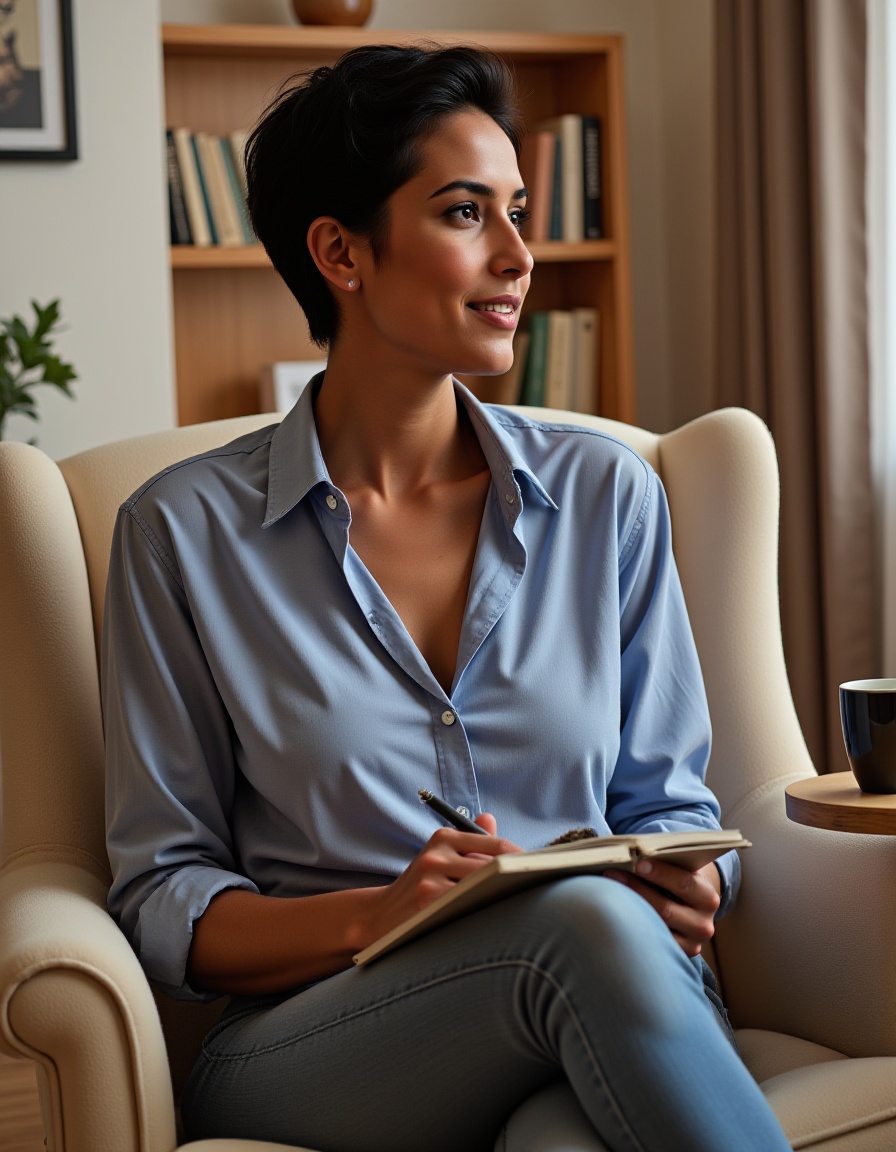 smile lines,  short black pixie hair,  25 years old on Tensor.Art