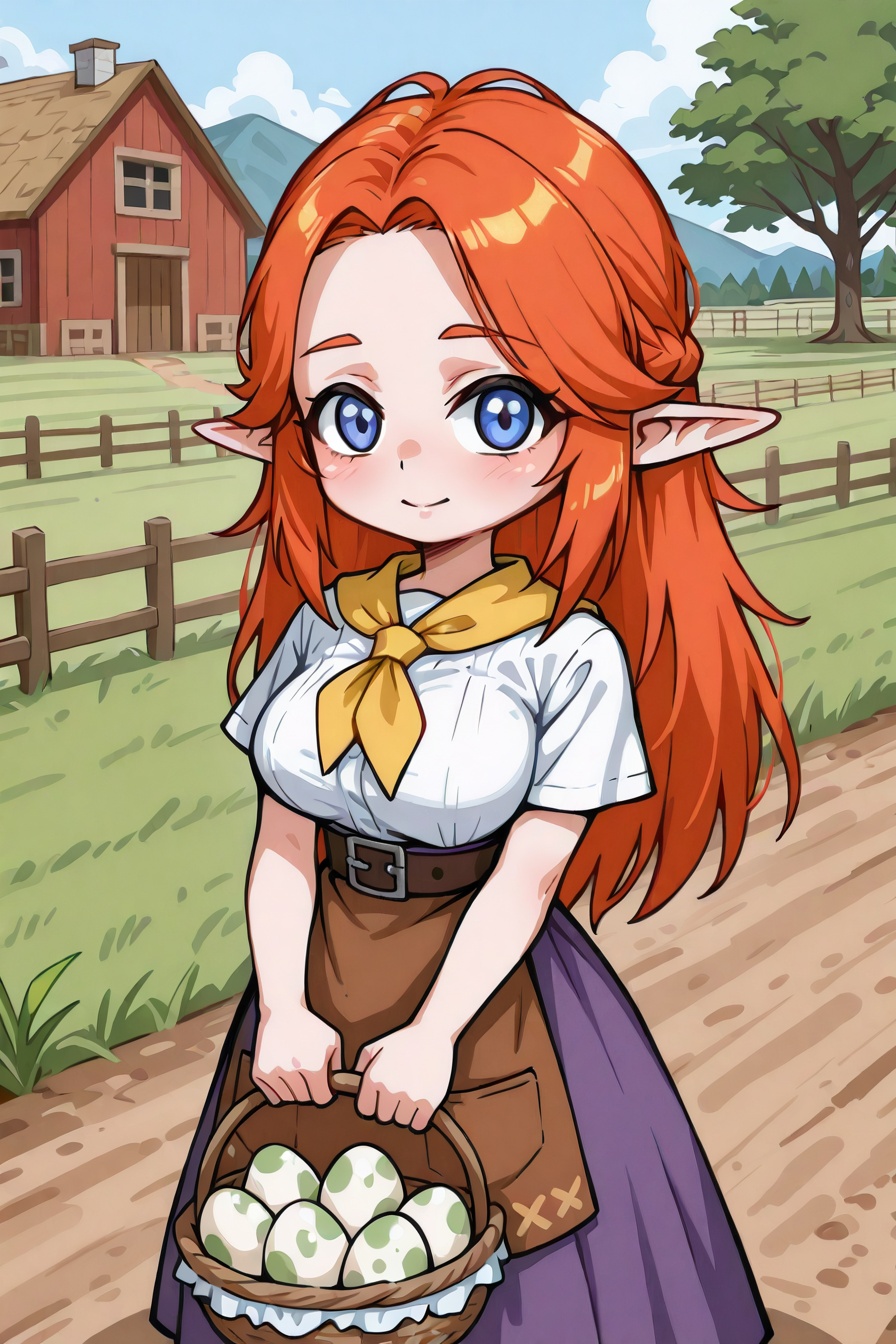 1 woman,  orange hair,  long hair on Tensor.Art
