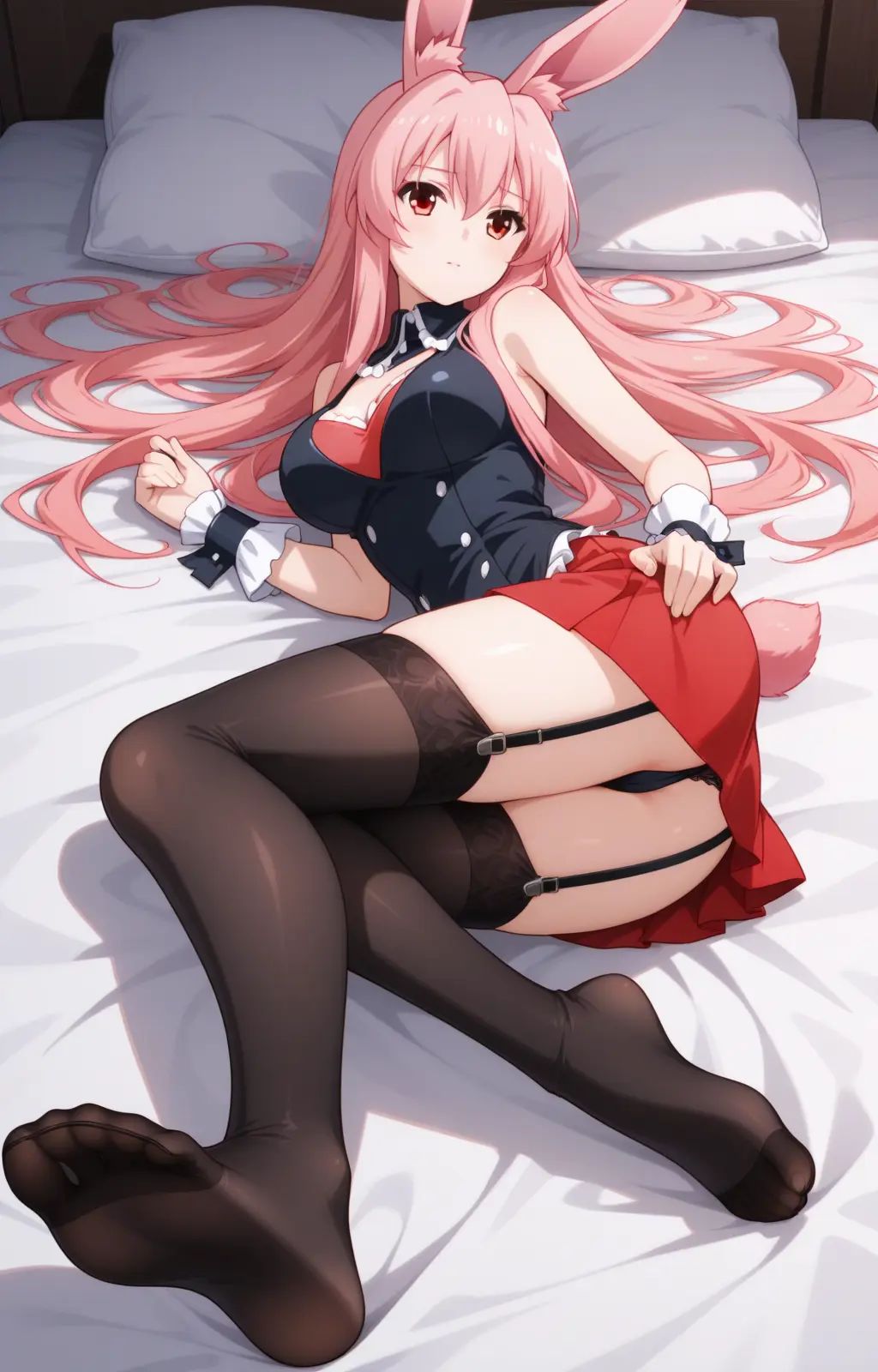 pc-kurousagi,  red eyes,  long hair on Tensor.Art