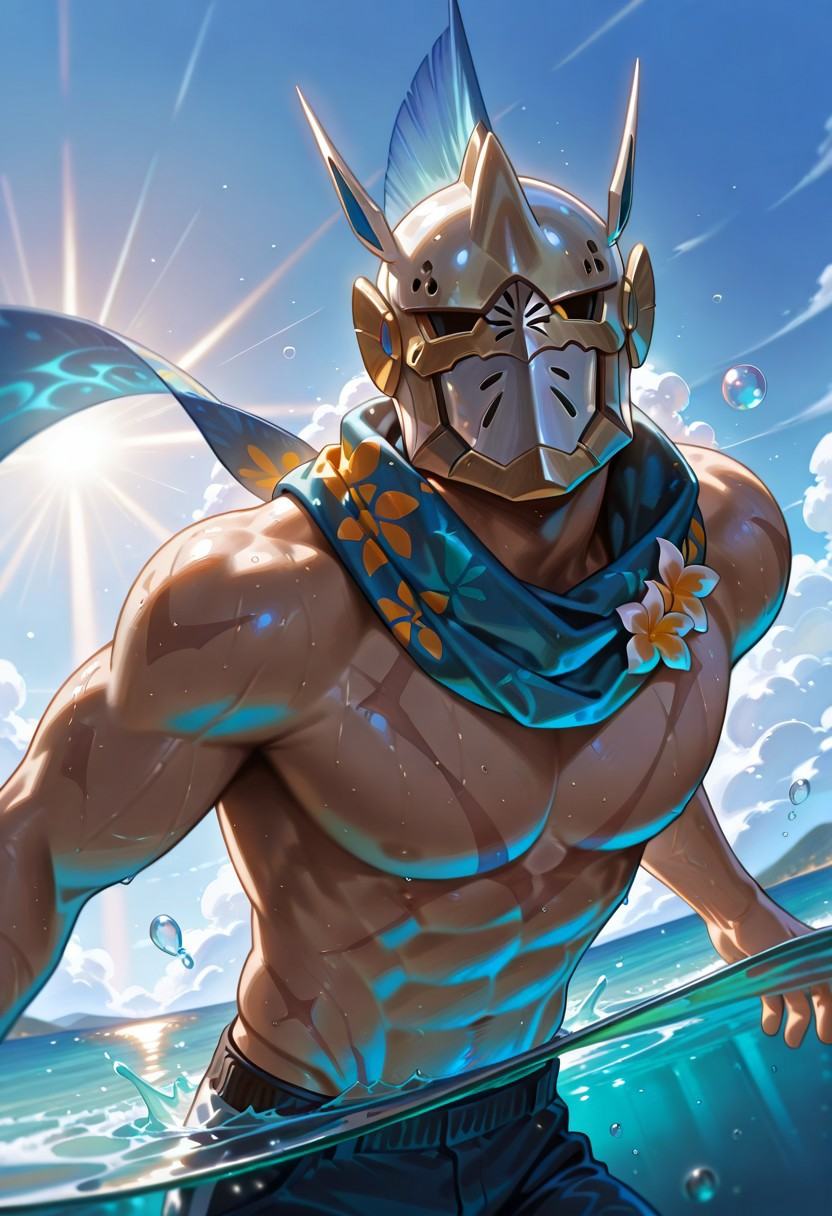 Je11al_summer,  scarf,  helmet on Tensor.Art