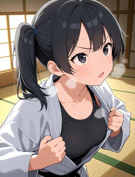 1girl,  solo,  black hair on Tensor.Art