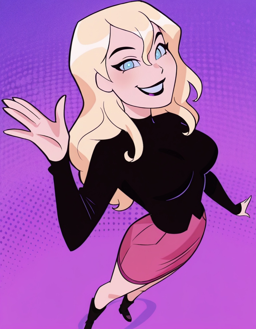 mulent style,  black outline,  pink and white halftone background on Tensor.Art