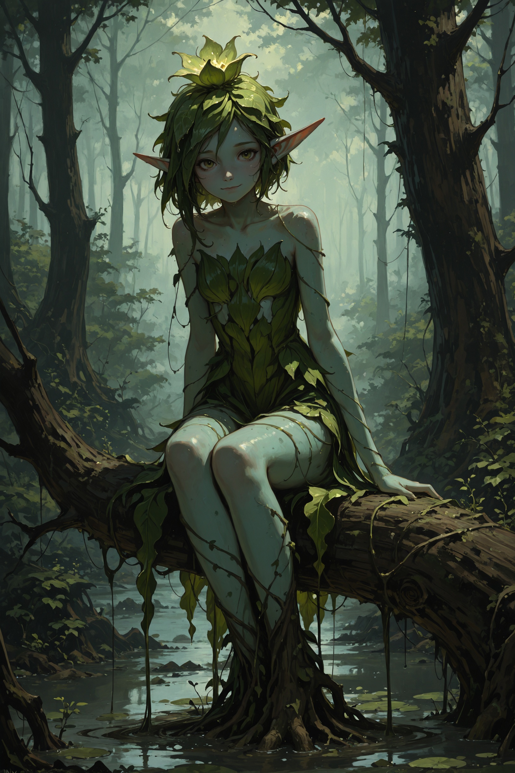nymph,  plant girl,  wetland on Tensor.Art