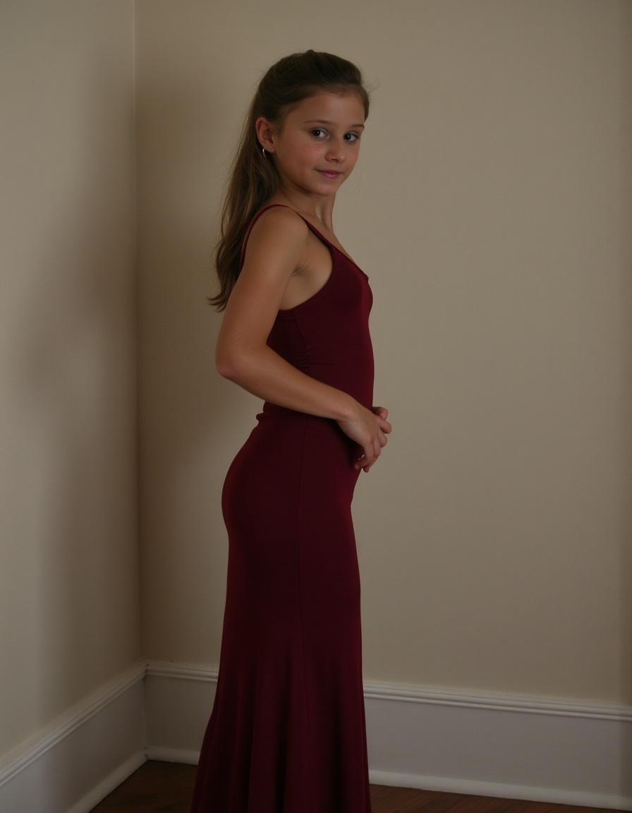 girl,  wearing Tight-fitting evening gown on Tensor.Art