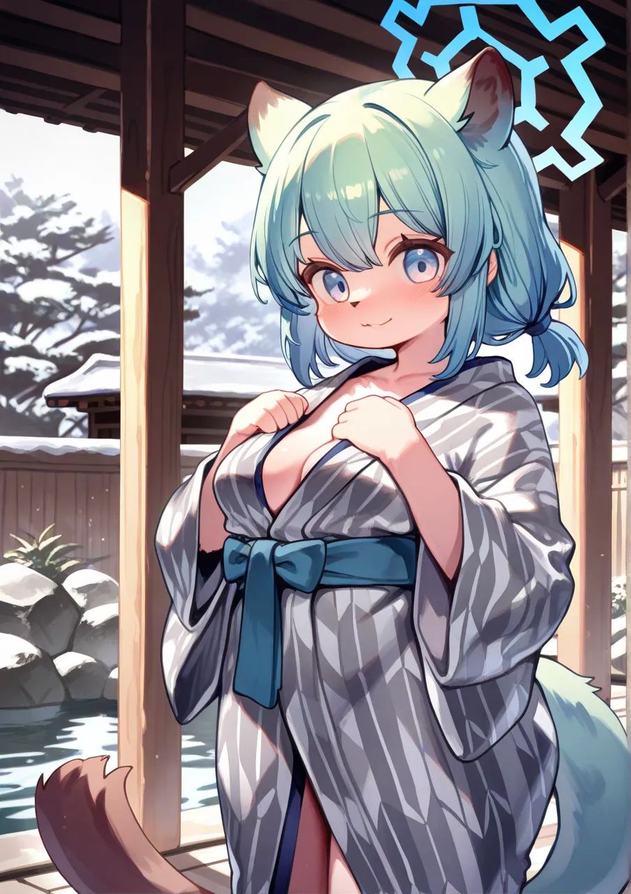 1girl,  cowboy shot,  Shigure \(Hot Spring\) \(blue archive\) on Tensor.Art