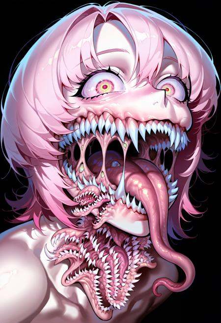 teeth,  sharp teeth,  tongue on Tensor.Art