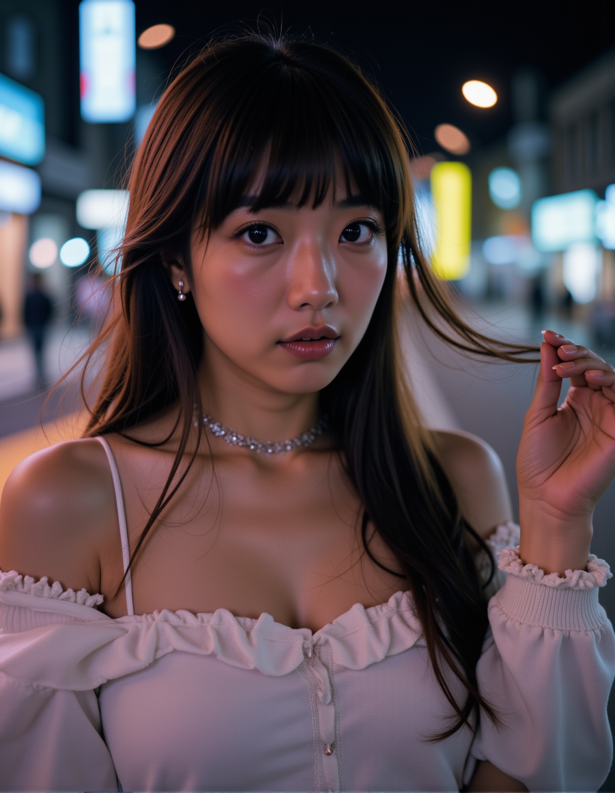 In a breathtakingly rendered 8K masterpiece,  a stunning 22-year-old J-pop girl is captured in an ultra-realistic photo. S...