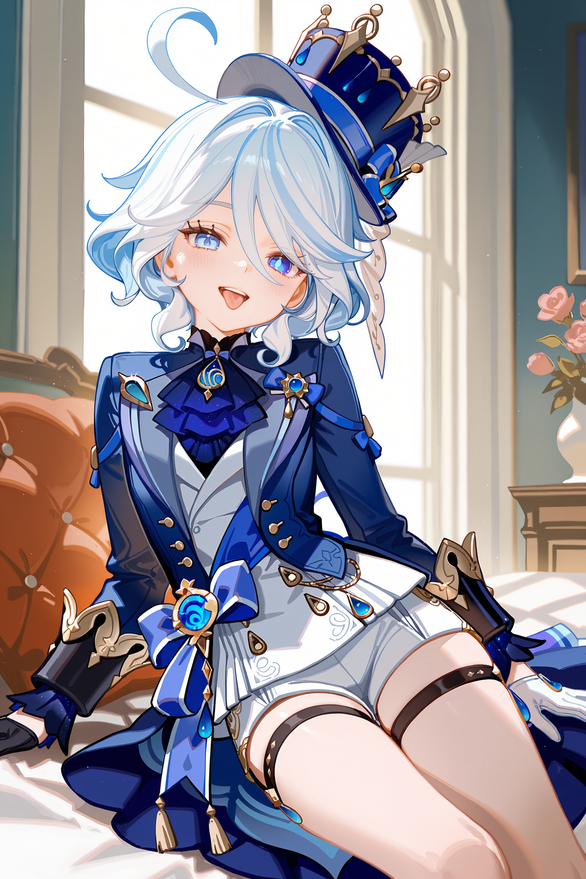1girl,  furina \(genshin impact\),  short hair on Tensor.Art