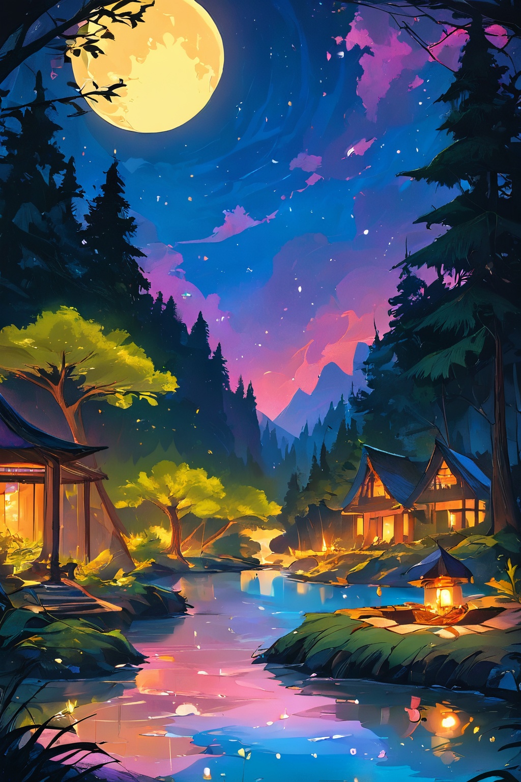 score_9,score_8_up,score_7_up,Artoria Pendragon(\Saber\),An awe-inspiring cinematic poster of a mesmerizing dark fantasy forest, featuring vibrant red trees that eerily glow under a full moon. The sky is a dark purple, filled with countless stars, and the scene is perfectly reflected in a serene lake in the midst of the tranquil setting. This enchanting forest serves as a paradise for meditation and contemplation., cinematic, photo, dark fantasy, conceptual art, poster