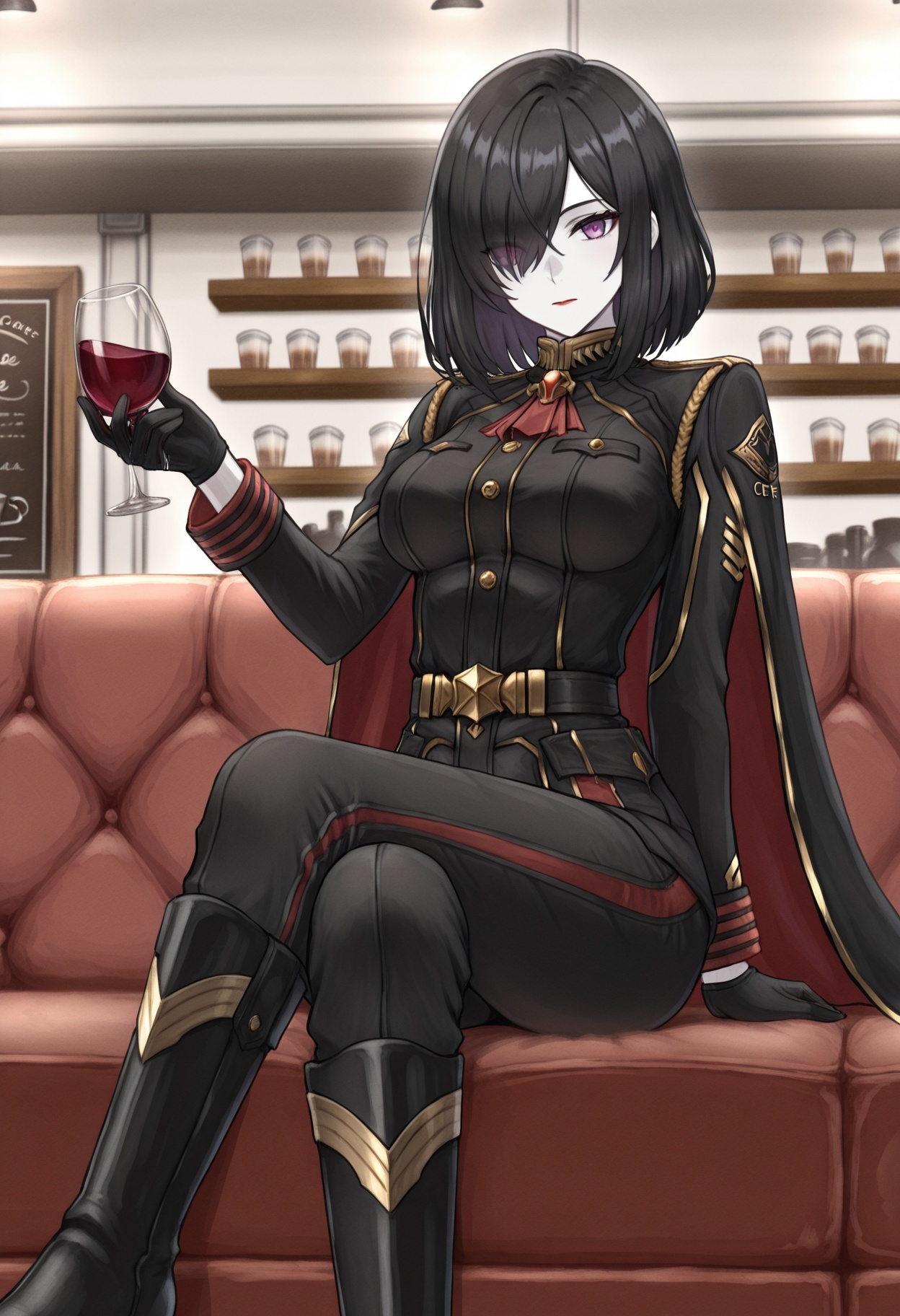 solo,  1girl,  black hair on Tensor.Art