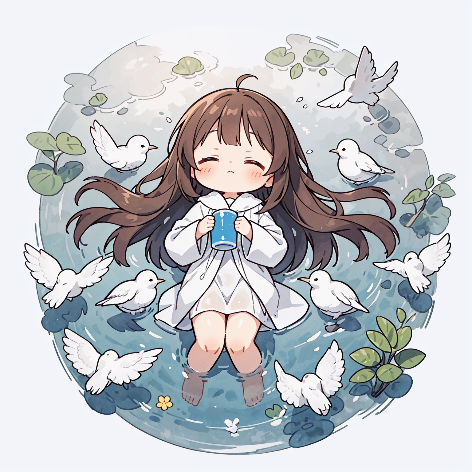 1girl,  brown hair,  long hair on Tensor.Art