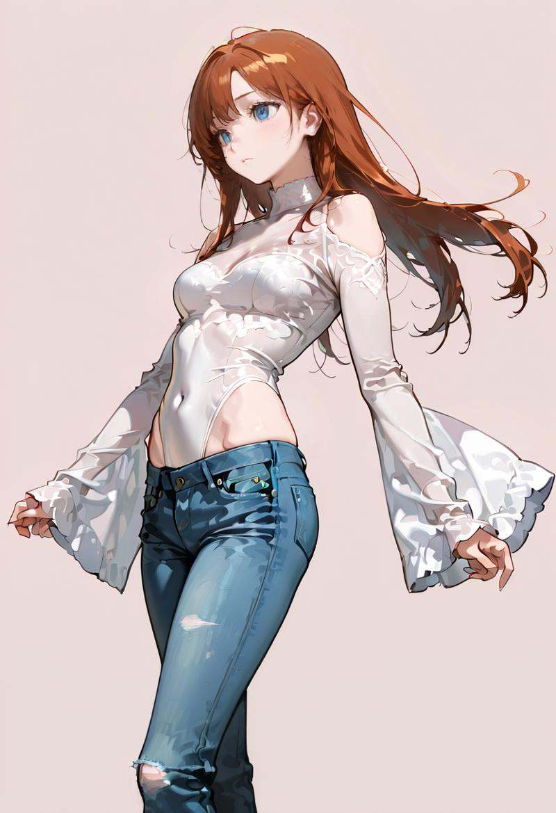 leotard,  wide sleeves,  long sleeves on Tensor.Art