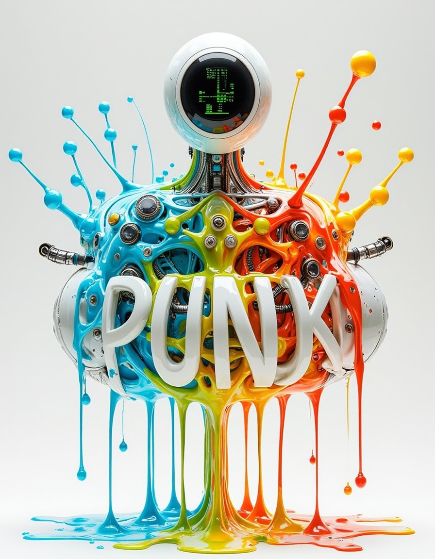 Studio_Punkji,  The image fetures 3D rendering of the word "STUDIO PUNKJI" written in a bold,  cursive font. The word is m...