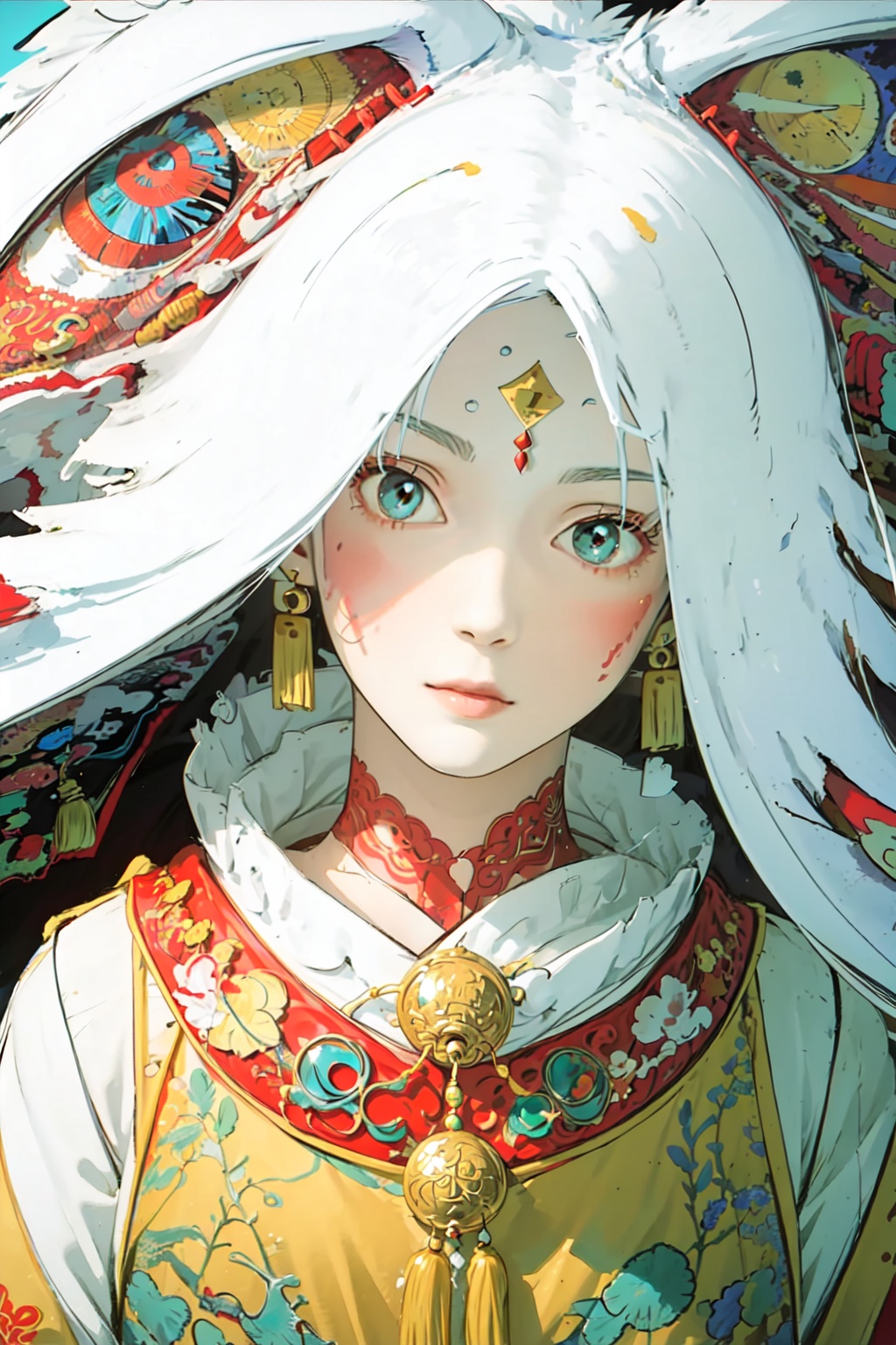 dui,  a cute girl in a traditional chinese dress,  hanfu on Tensor.Art