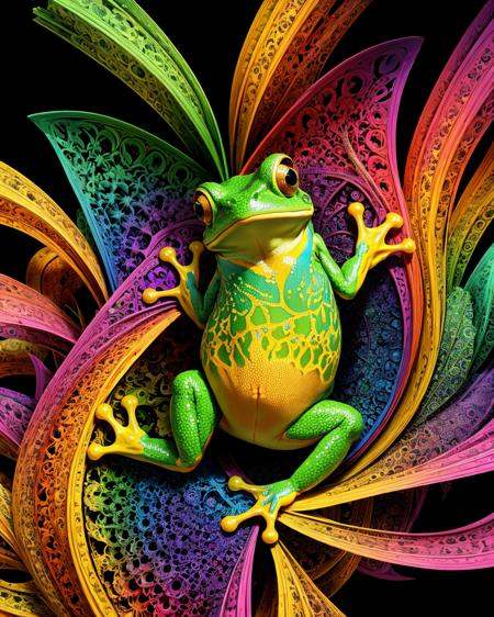colorful fractal frog meahophontron of colorful ral-frctlgmtry <lora:ral-frctlgmtry-sd15:0.25>