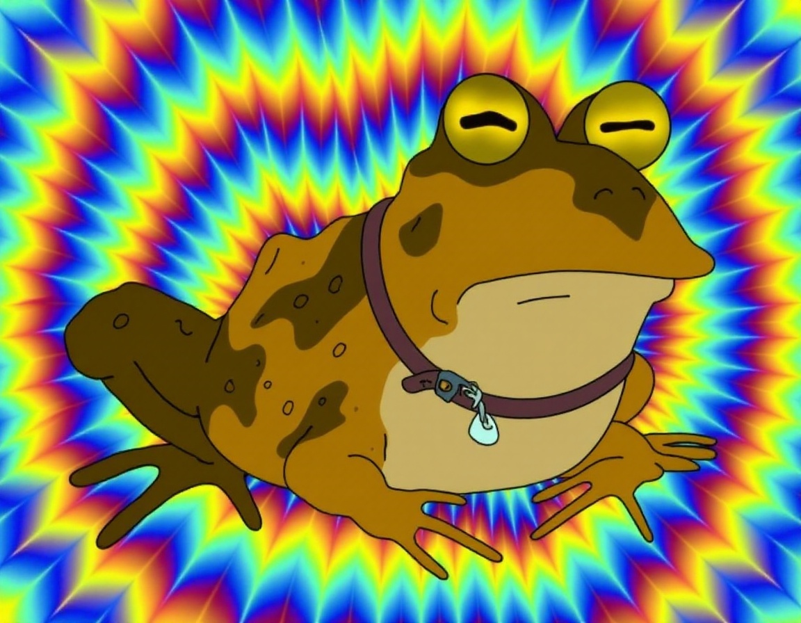 HYPNOTOAD WITH MESMERIZING OPTICAL ILLUSION BACKGROUND on Tensor.Art