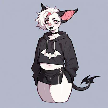 Bitsy the bat_(Character),  Femboy,  white body on Tensor.Art